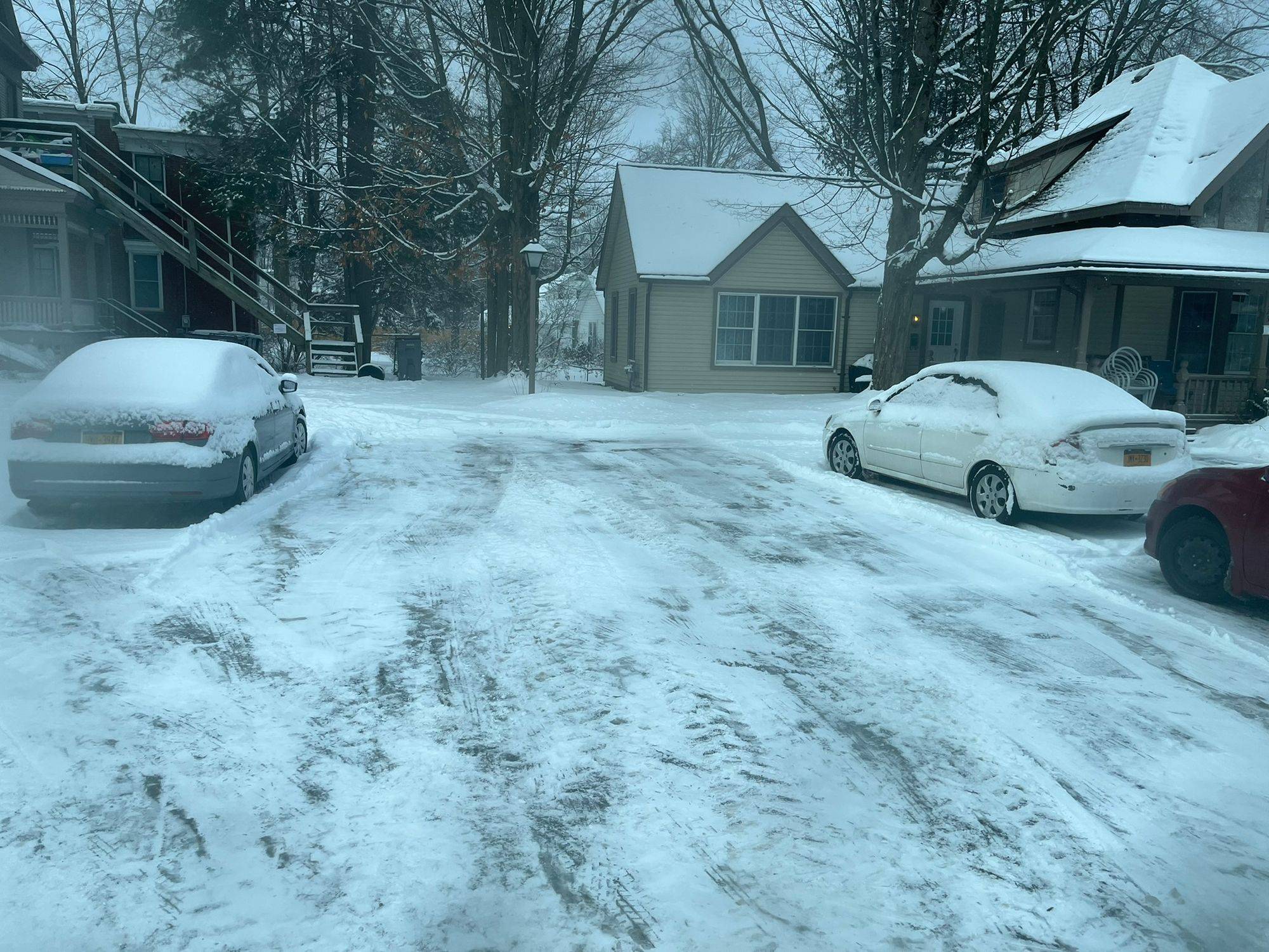 Driveway cleared at sunrise