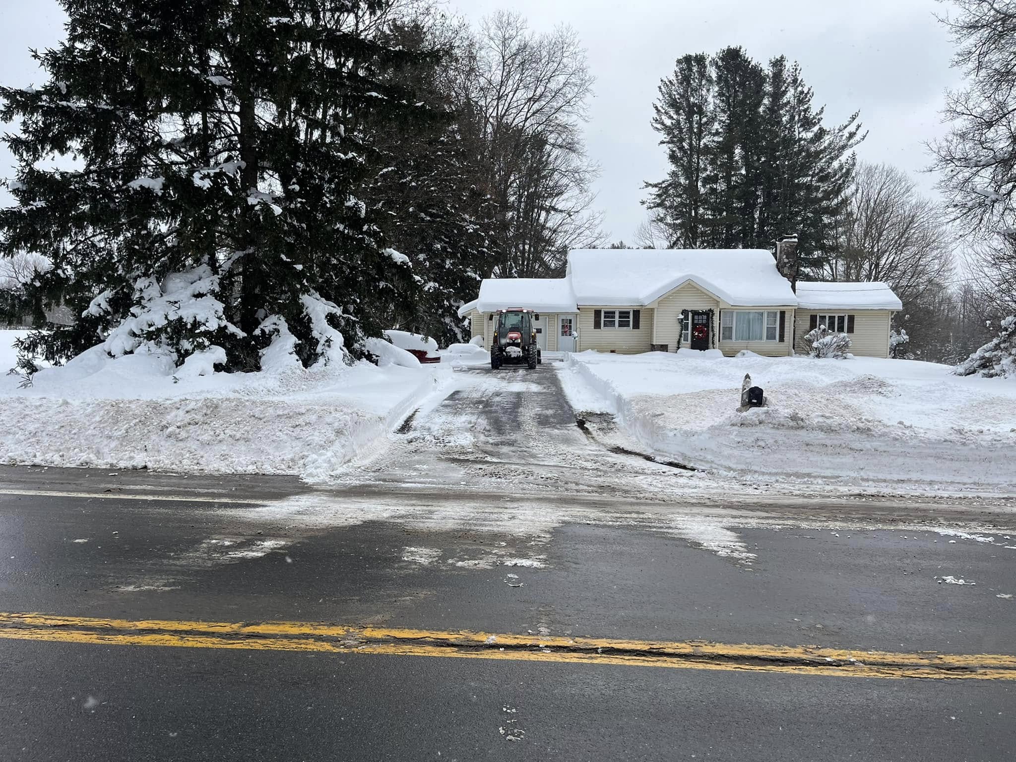 Customer driveway cleared after snowfall